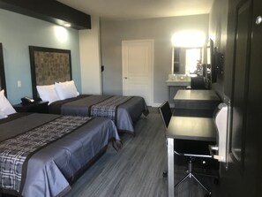 Individually decorated, individually furnished, desk, blackout drapes