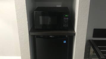 Fridge, microwave, coffee/tea maker