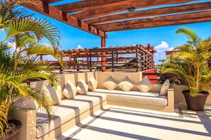 Terrace/patio - Ocean View Penthouse in Playa del Carmen Aldea Thai by BRIC Vacation Rentals (Playa del Carmen)