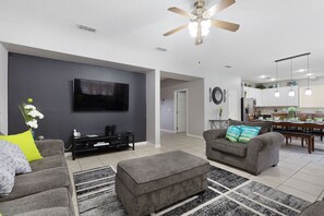 Smart TV, video games, DVD player, table football - Magical Family Villa: 8-Bdrm, 5 Themed, Pool, Spa, Game Room, Arcade, Movie (Davenport)