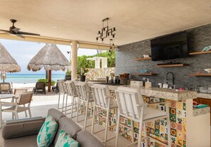 Outdoor dining - Ground Floor private Condo at The Elements by BRIC (Playa del Carmen)