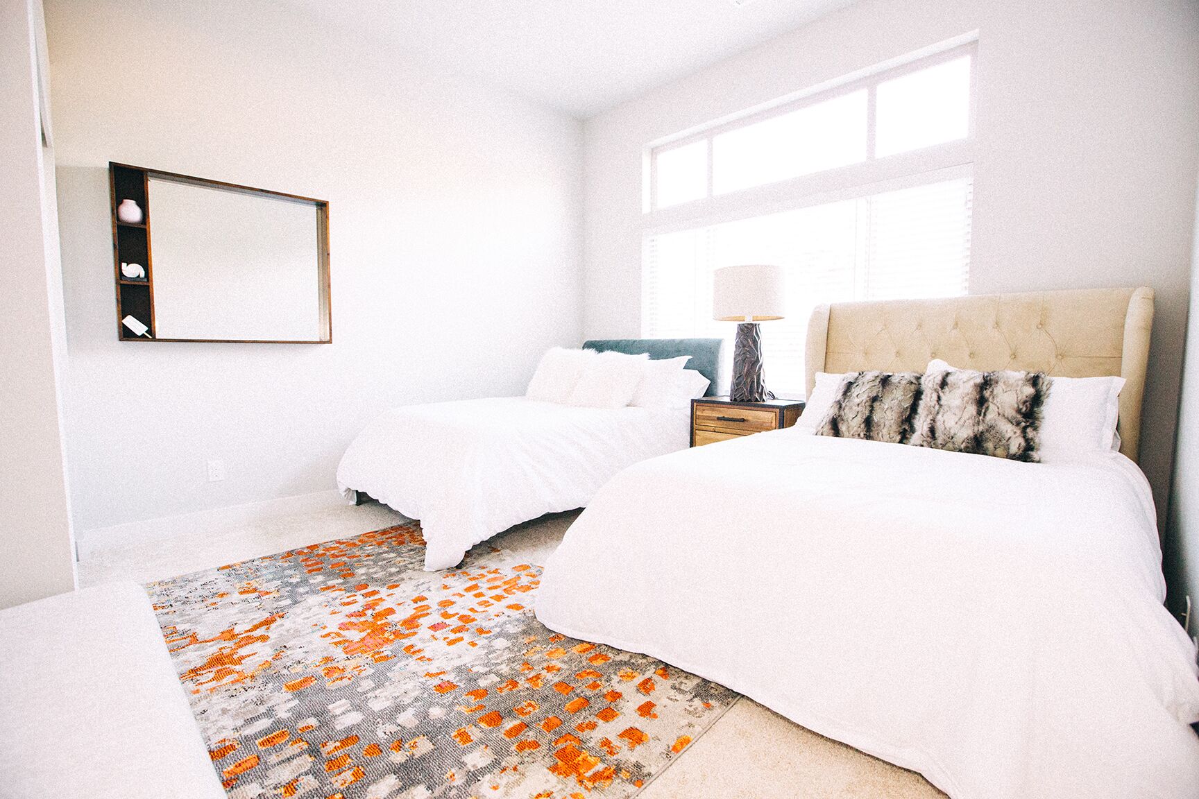 6 bedrooms, memory foam beds, desk, iron/ironing board