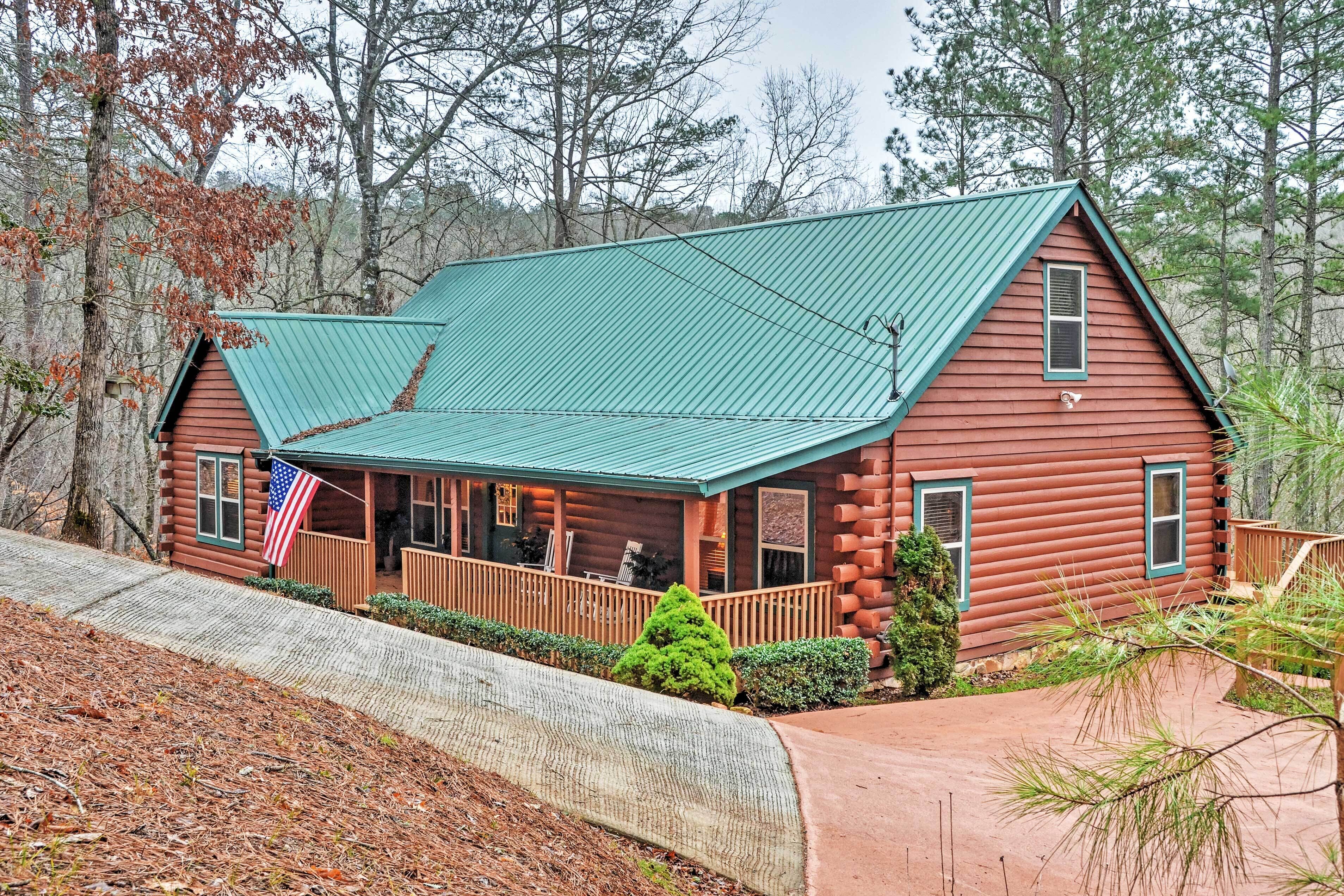 Authentic Creekside Log Cabin w/ Decks in Ellijay!