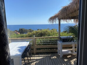 Outdoor dining - New mobile home Saint Raphael 180 degrees sea view (Saint-Raphaël)