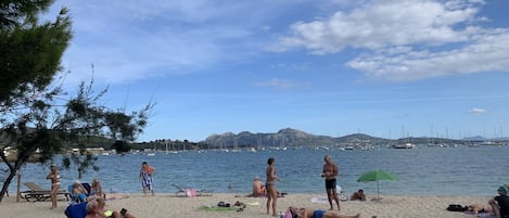 Beach nearby, sun-loungers