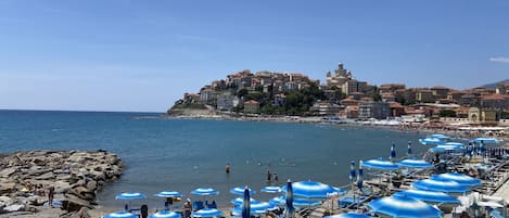 Beach nearby, sun-loungers