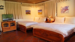 Desk, blackout curtains, free WiFi, bed sheets