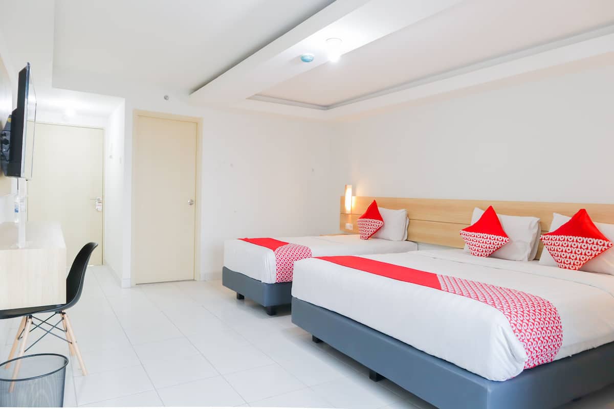 Desk, free WiFi, bed sheets