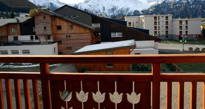 Comfortable, 32m2 apt. with south-facing balcony towards the Alpes' slopes