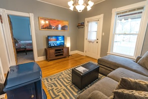 TV, fireplace, DVD player, stereo