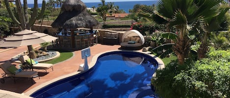 Outdoor pool, a heated pool