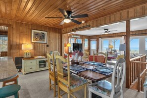 Dining - Sea And Sound: Beachy Oceanfront Home on West Beach, Oak Island. (Oak Island)