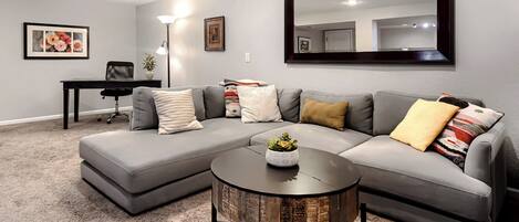 TV, fireplace, DVD player, offices