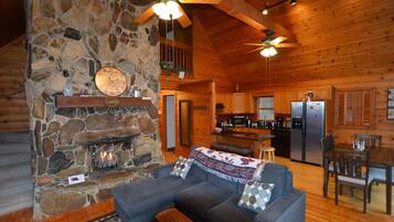 TV connectée, cheminée, jeux vidéo, lecteur de DVD