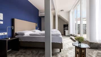 Suite 2 Personen | 1 svefnherbergi, rúmföt af bestu gerð, öryggishólf í herbergi
