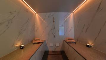 Sauna, bilik wap, mandi tangas / hammam, rawatan badan, mandi lumpur