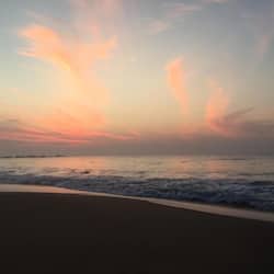 On the beach, white sand