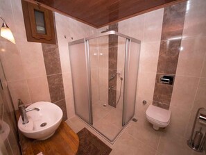 Villa | Bathroom | Shower, hair dryer, slippers, towels - Villa Patara 1 (Kas)