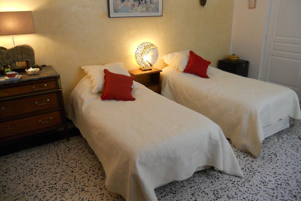 Twin Room (Agapanthe) | Minibar, in-room safe, individually decorated, individually furnished