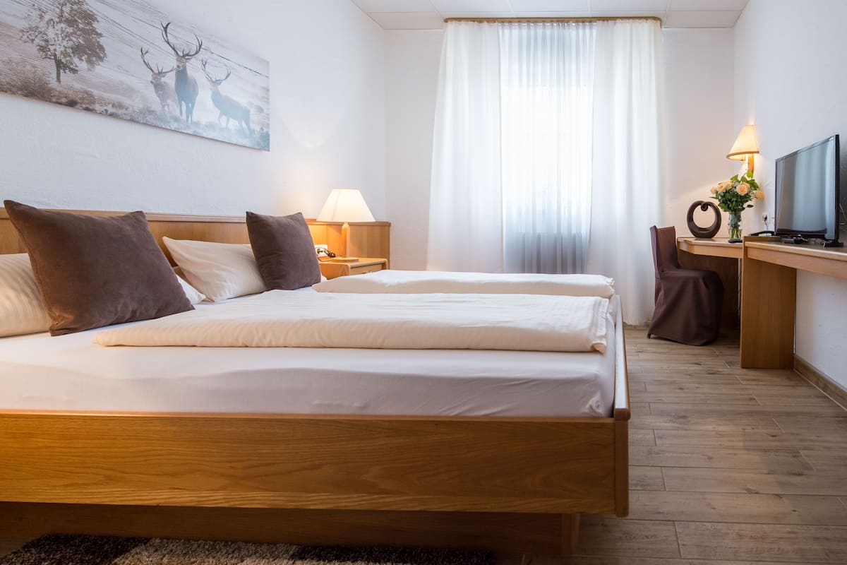 Desk, free WiFi, bed sheets