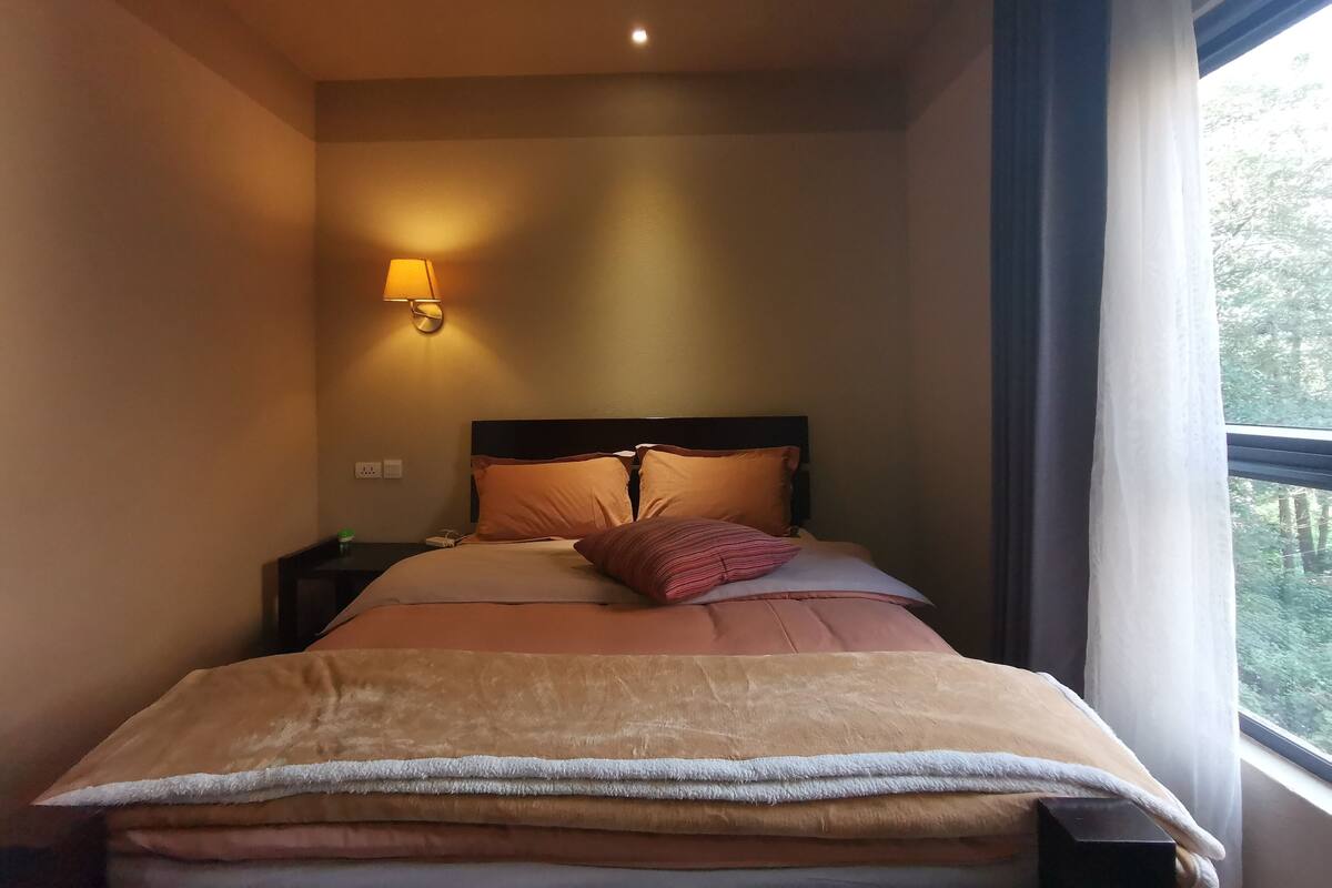 Ropa de cama de alta calidad, cortinas blackout y wifi gratis