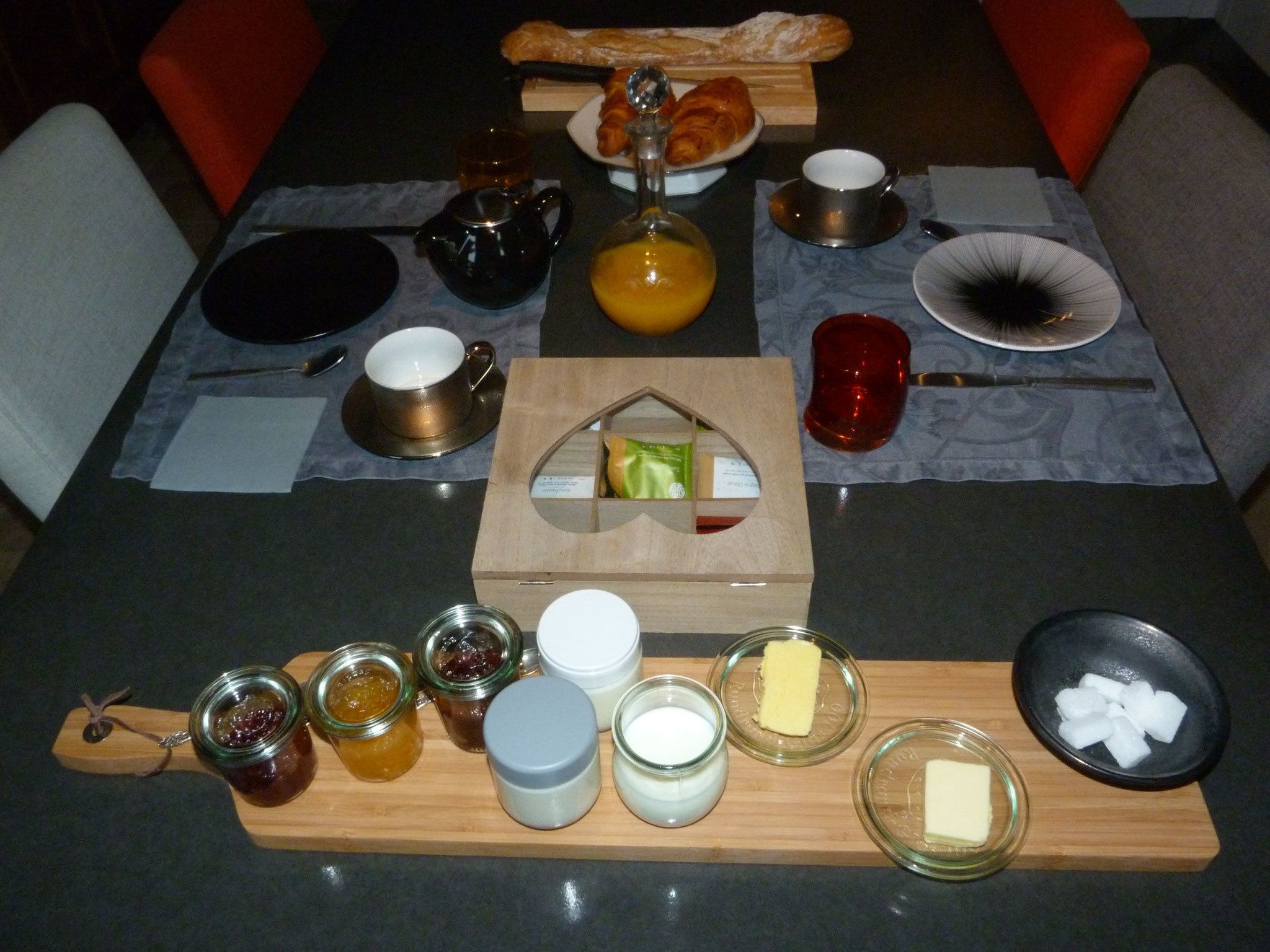 Petit déjeuner complet compris