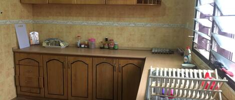 Shared fridge, microwave, stovetop, rice cooker