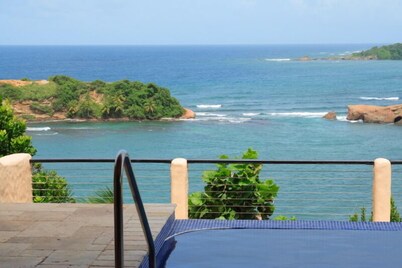 Luxury private beachfront villa with spectacular views