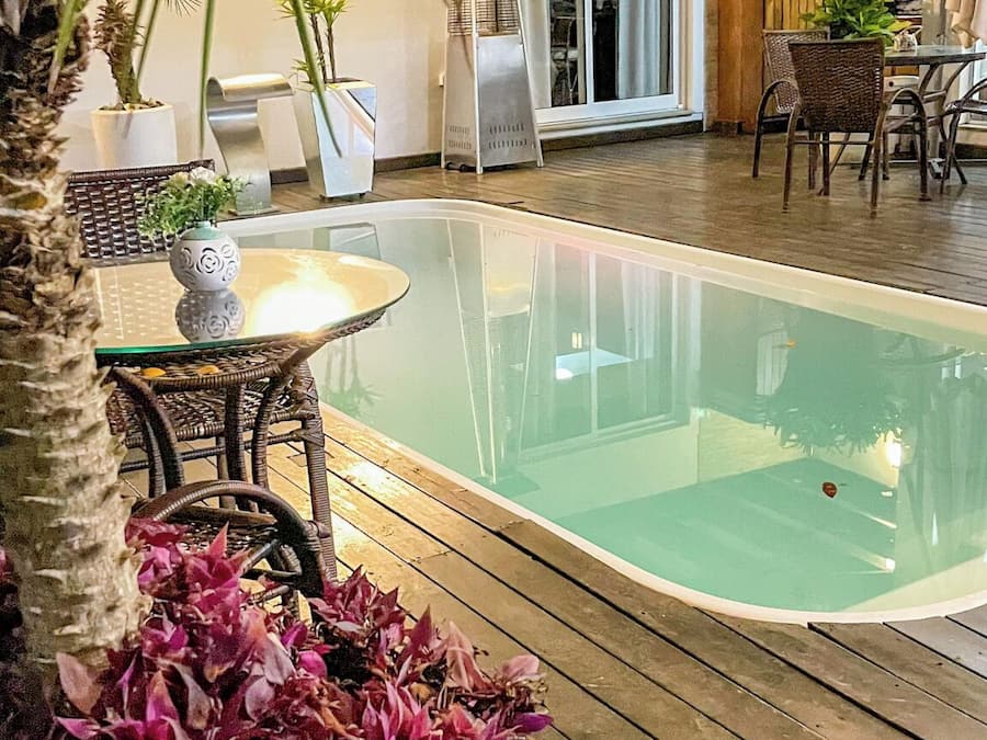 Outdoor pool, open 10:00 AM to 10:00 PM, pool umbrellas, pool loungers