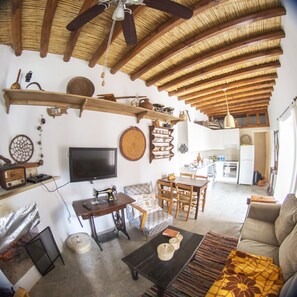 Smart-tv och eldstad