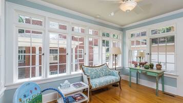 Televisión, chimenea y libros