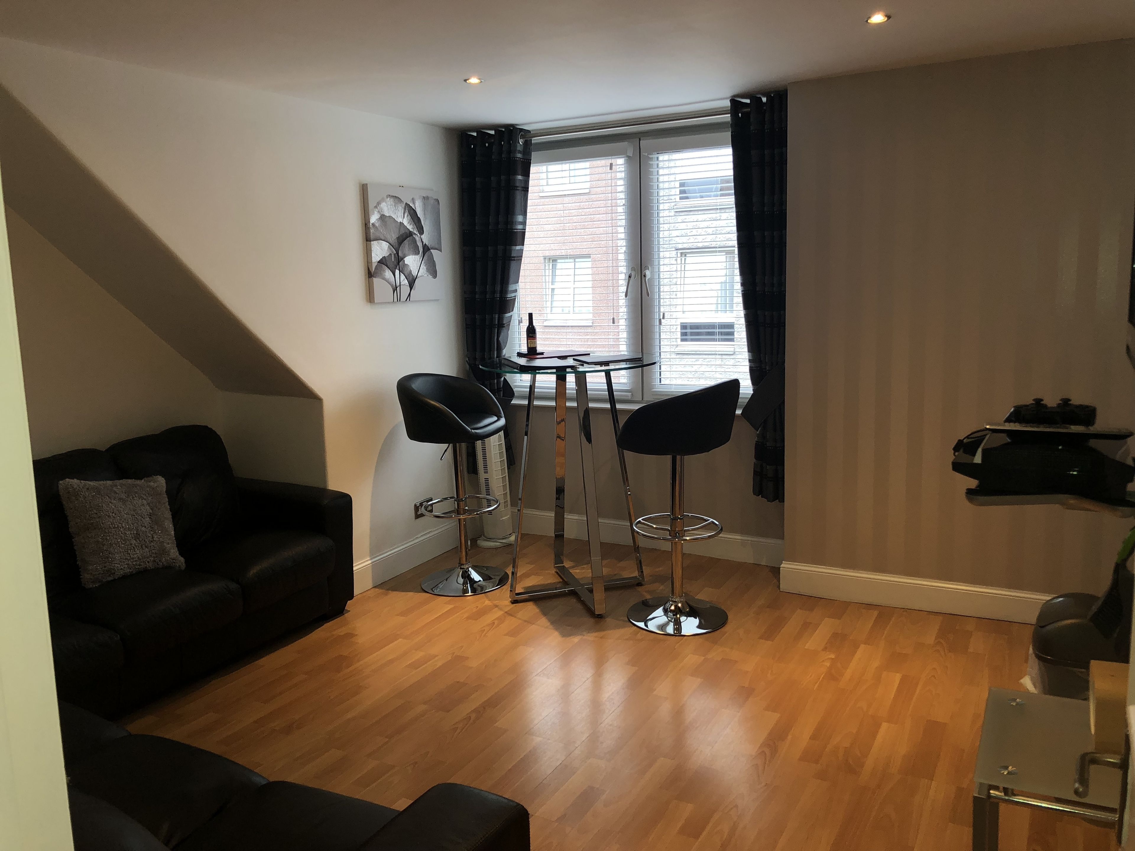 Flat-screen TV, video-game console, DVD player