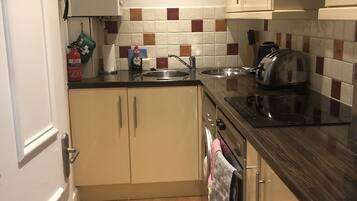 Fridge, microwave, oven, electric kettle