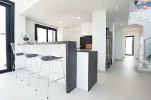 Interior - Beachfront design villa in Bauhaus style, pool, highspeed internet, air conditioning / heating (Cala Murada)