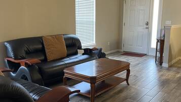 TV, DVD player, table football, ping pong