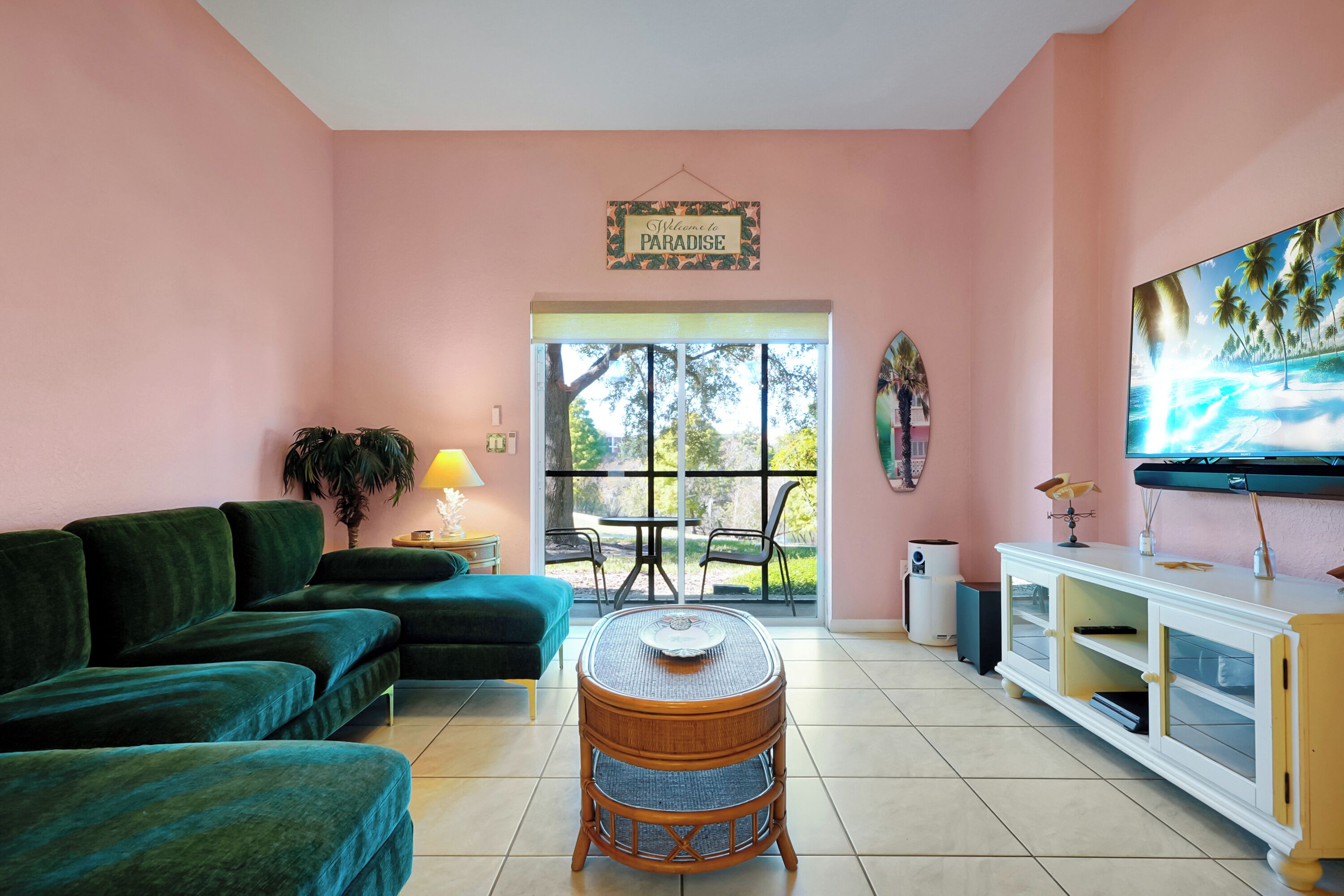 TV, DVD player, books