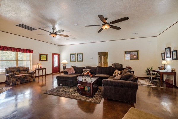 Smart TV, DVD player, books, video library