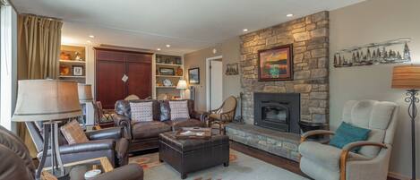 TV, fireplace, DVD player