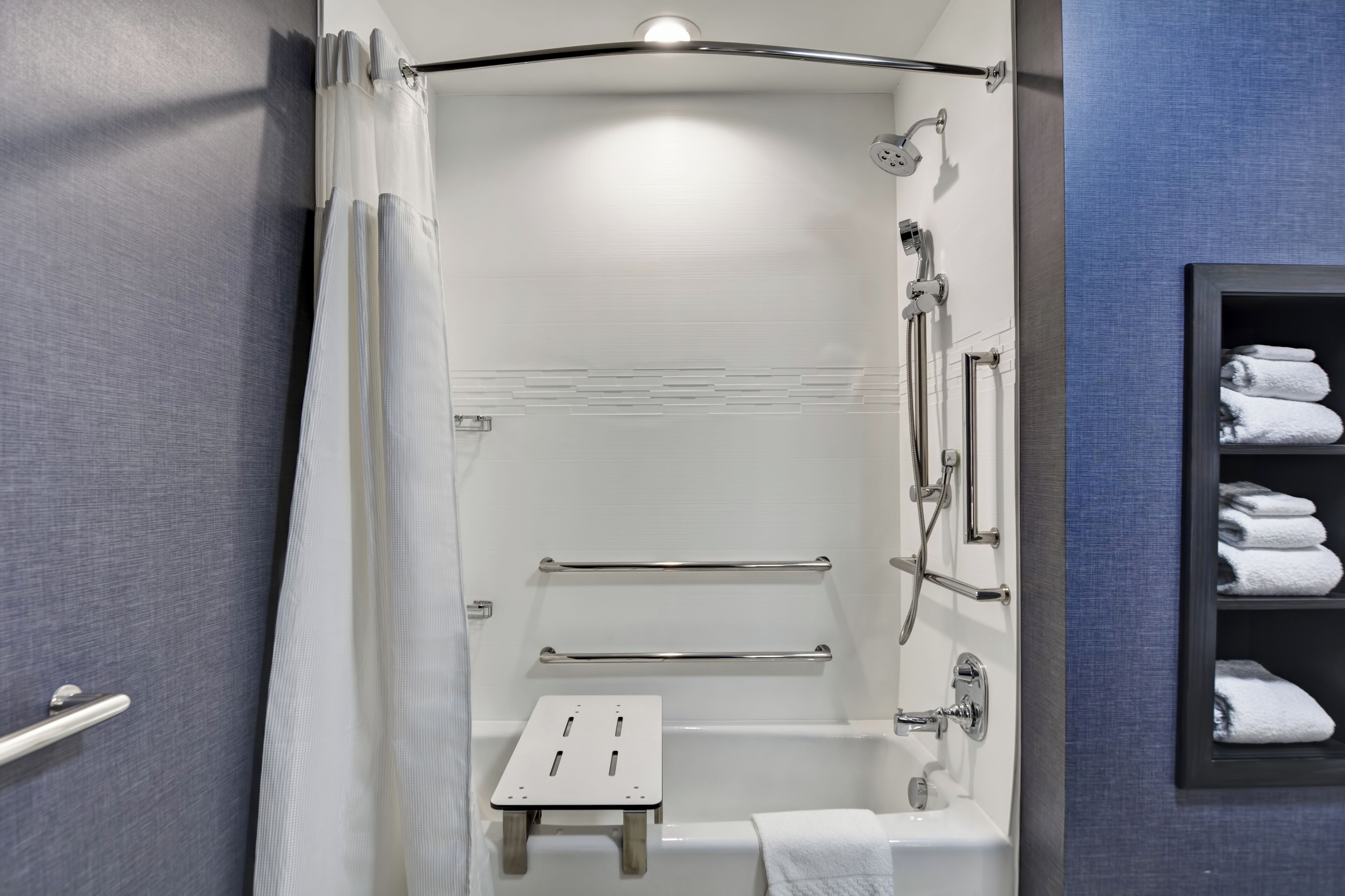 free toiletries, hair dryer, towels