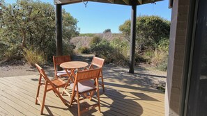 Outdoor dining - Moorehen Cove -  3/15 Wallaga Lake Road- Spacious, (BERMAGUI)