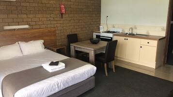 Blackout curtains, iron/ironing board, free WiFi, bed sheets