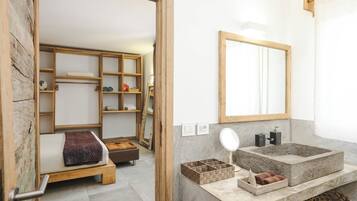 Moja Private Beachfront Suite, Amani Home Zanzibar | Bathroom | Shower, rainfall showerhead, free toiletries, hair dryer