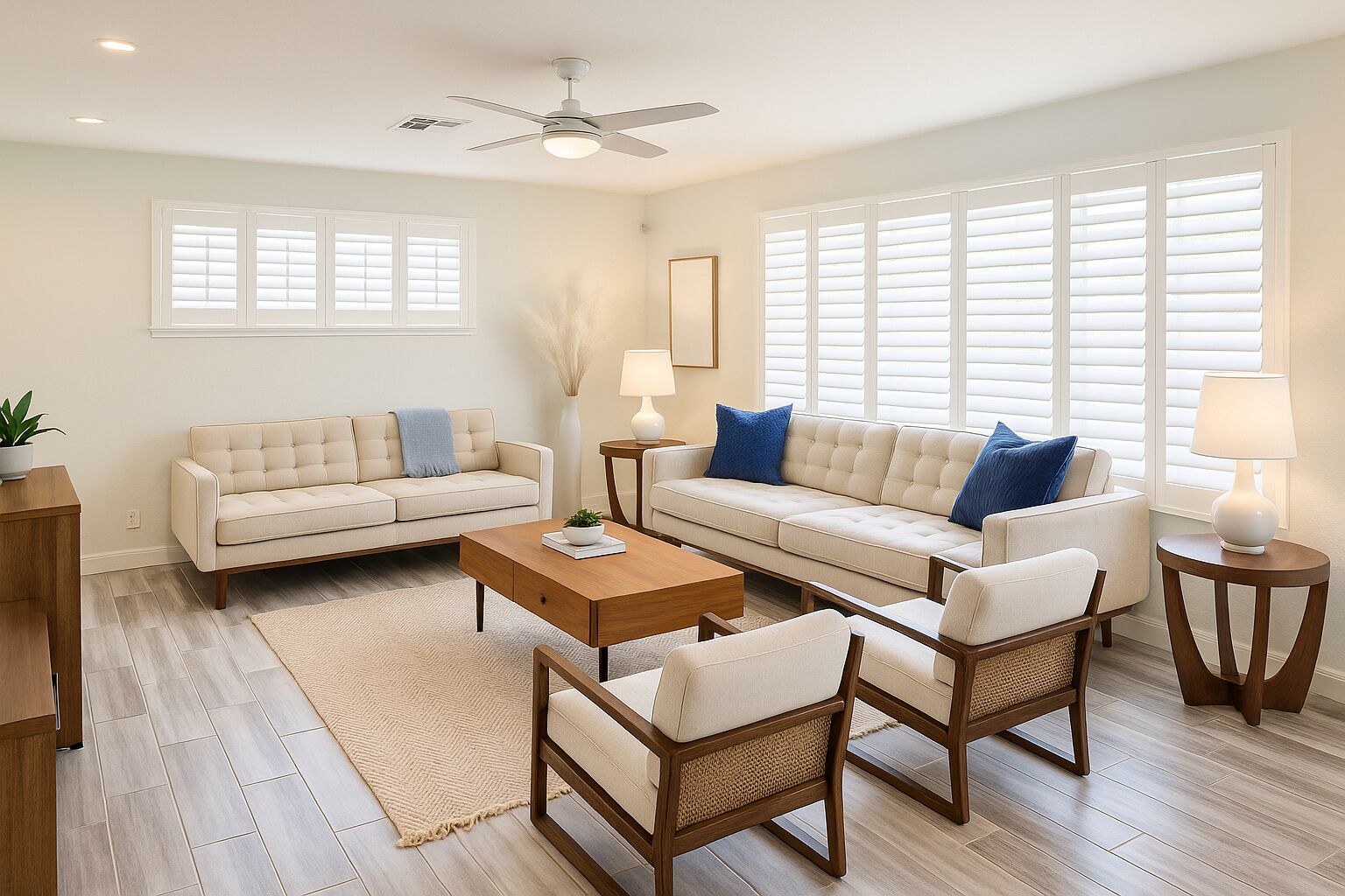 Smart TV, chimenea, tenis de mesa y estéreo 