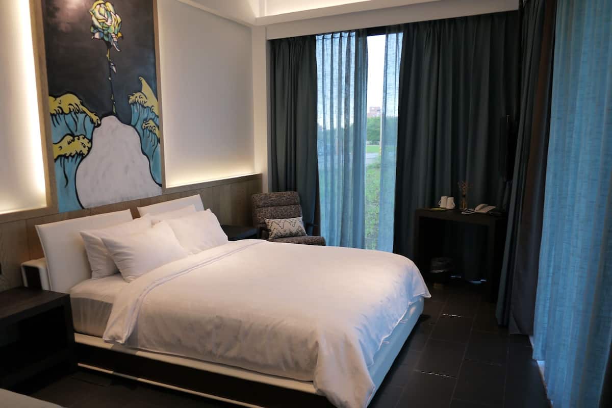 Desk, blackout curtains, free WiFi, bed sheets