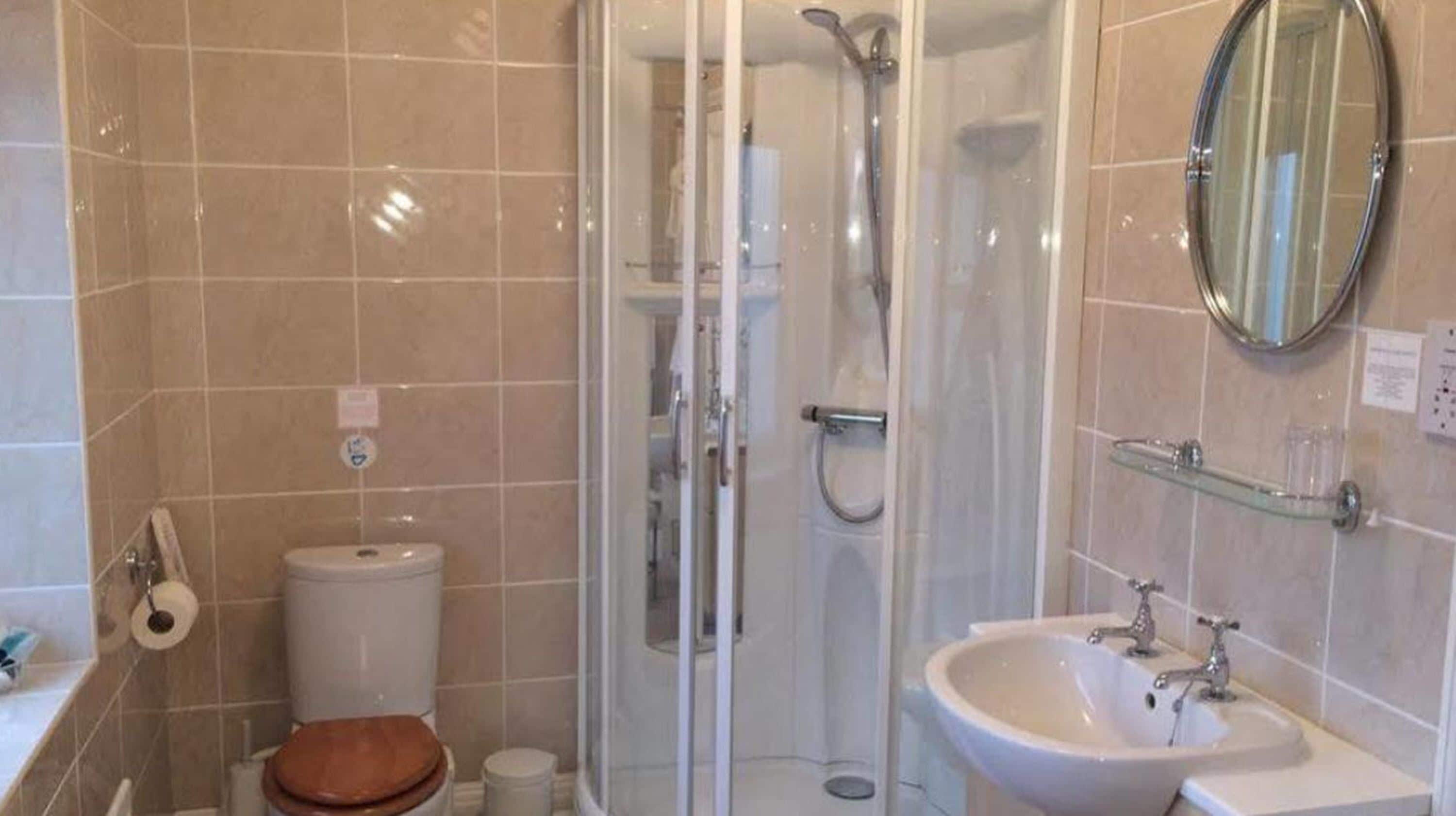 华丽双人房, 海景 (Shower) | 浴室 | 免费洗浴用品、吹风机、毛巾