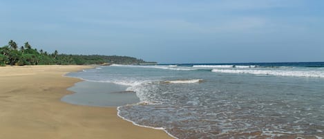 On the beach, white sand, beach yoga