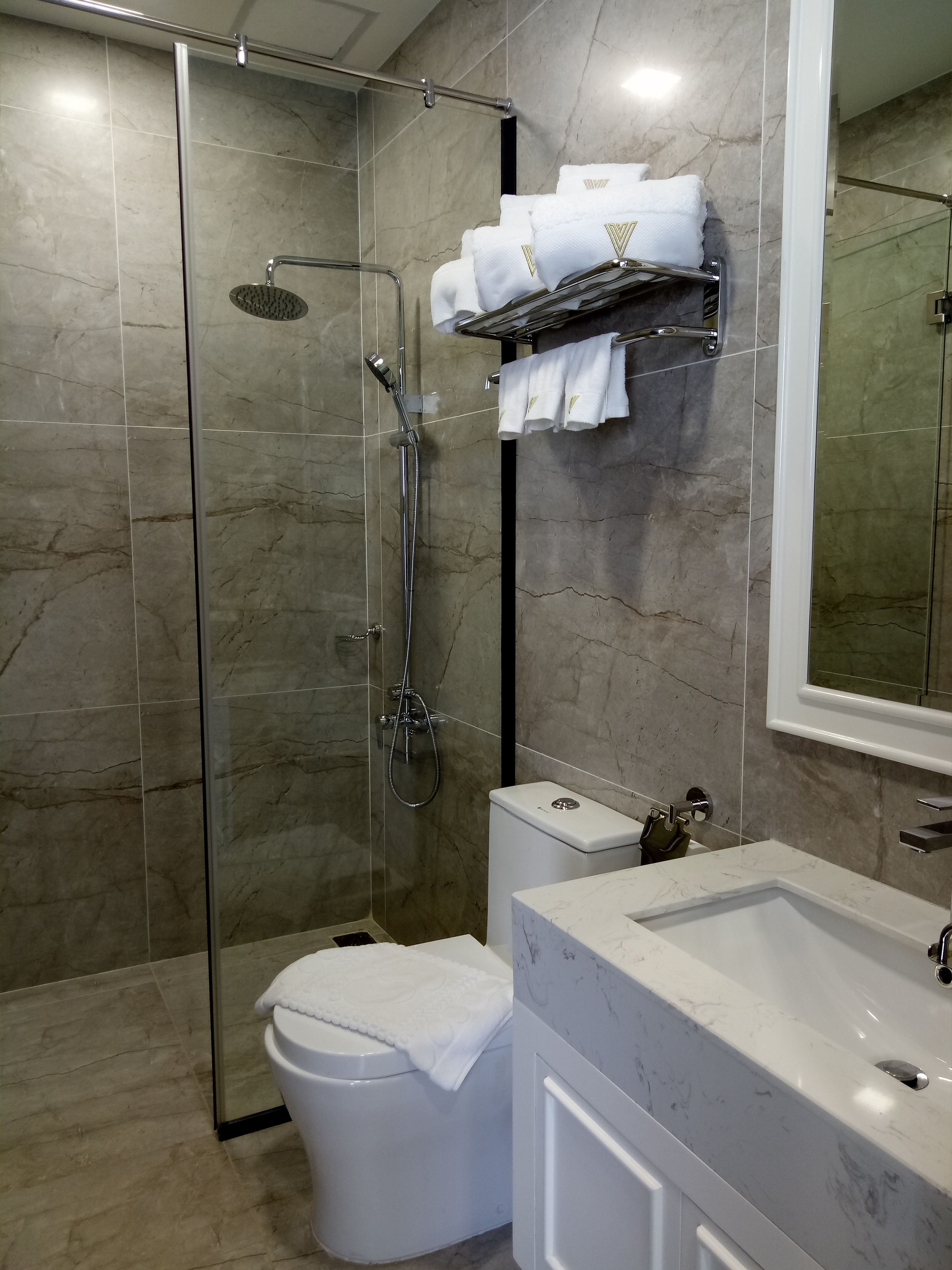 free toiletries, hair dryer, bathrobes, slippers