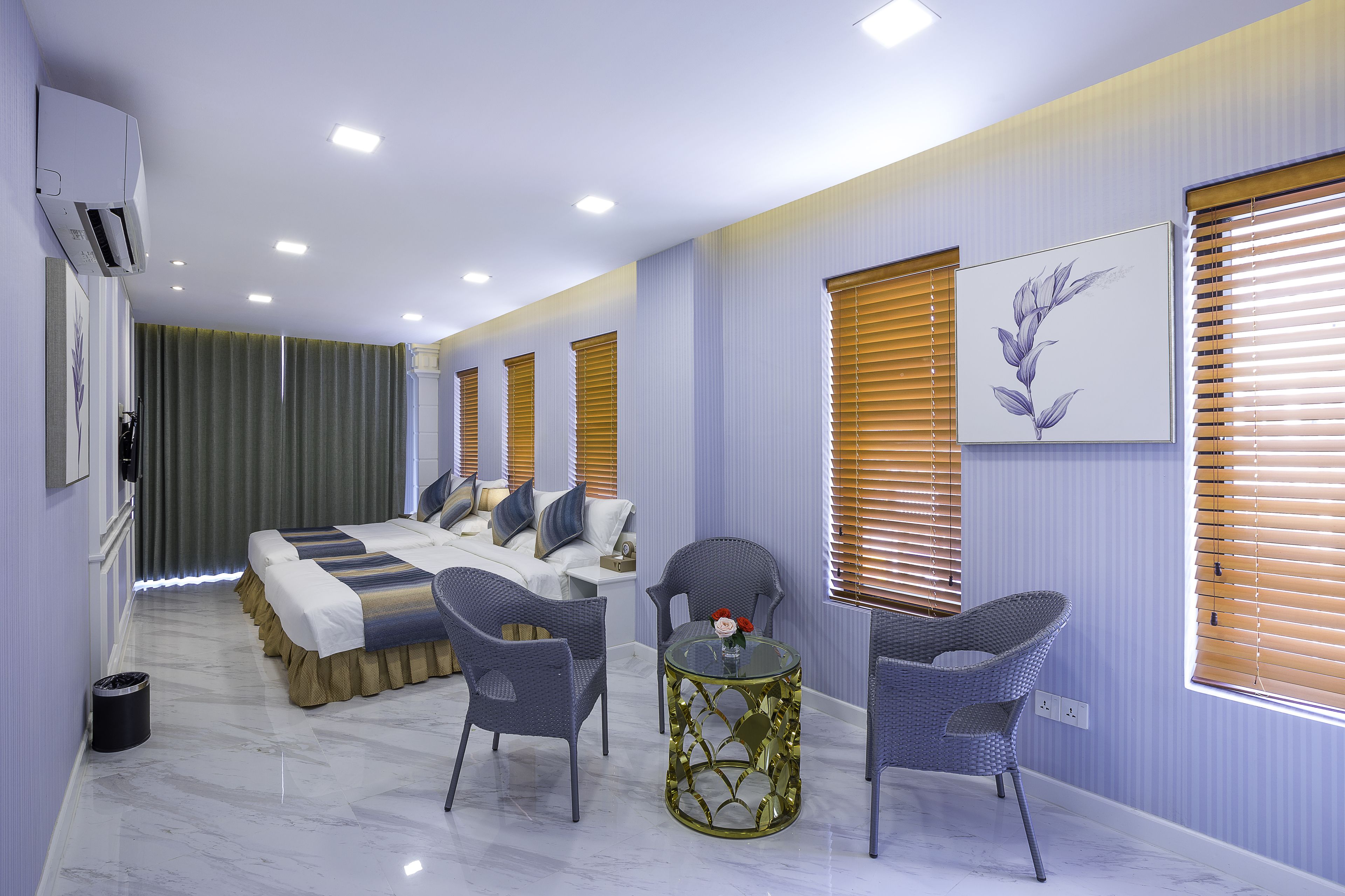 family room, 2 queen beds | premium bedding, minibar, in-room safe, desk