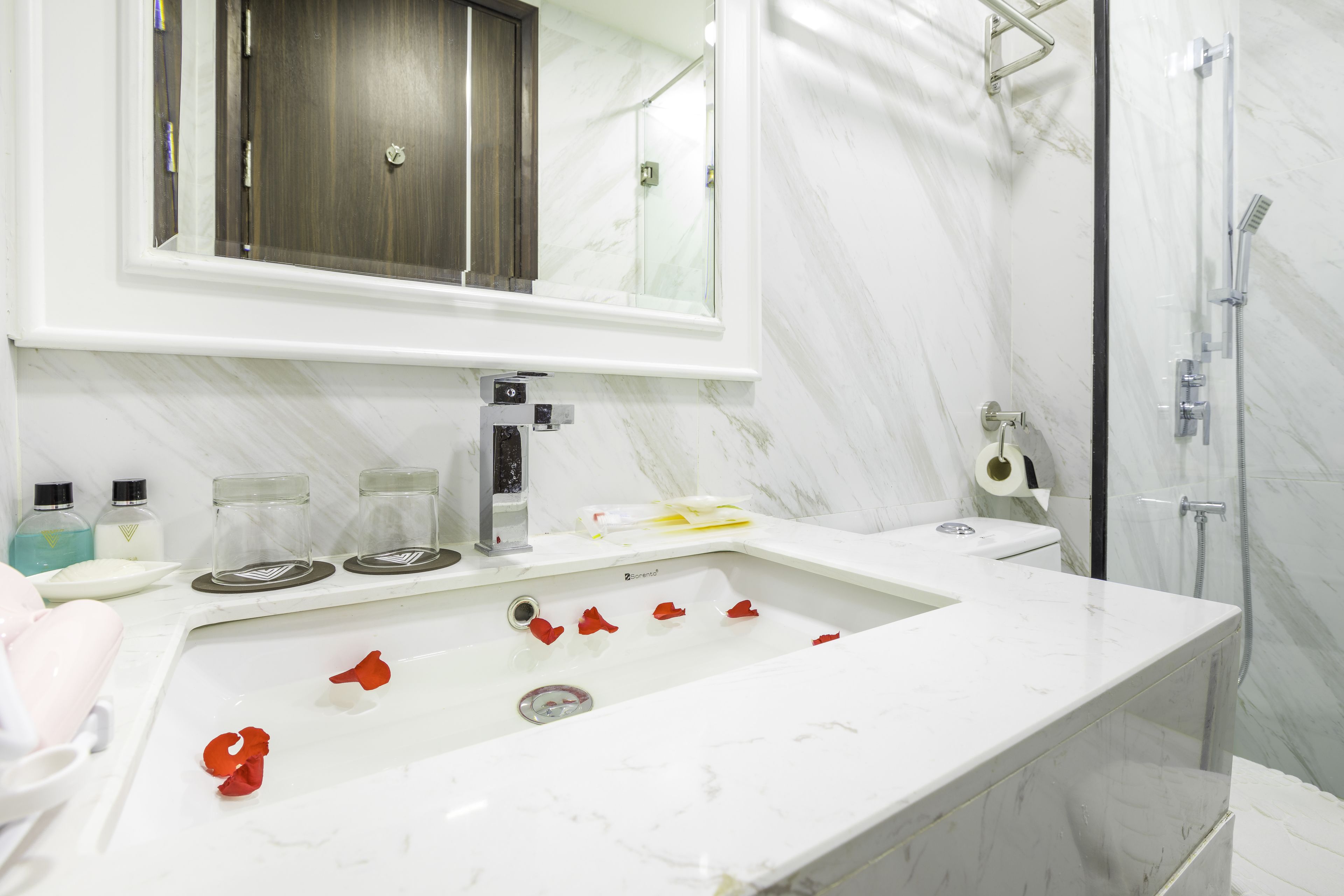 junior double room, 1 queen bed | bathroom shower