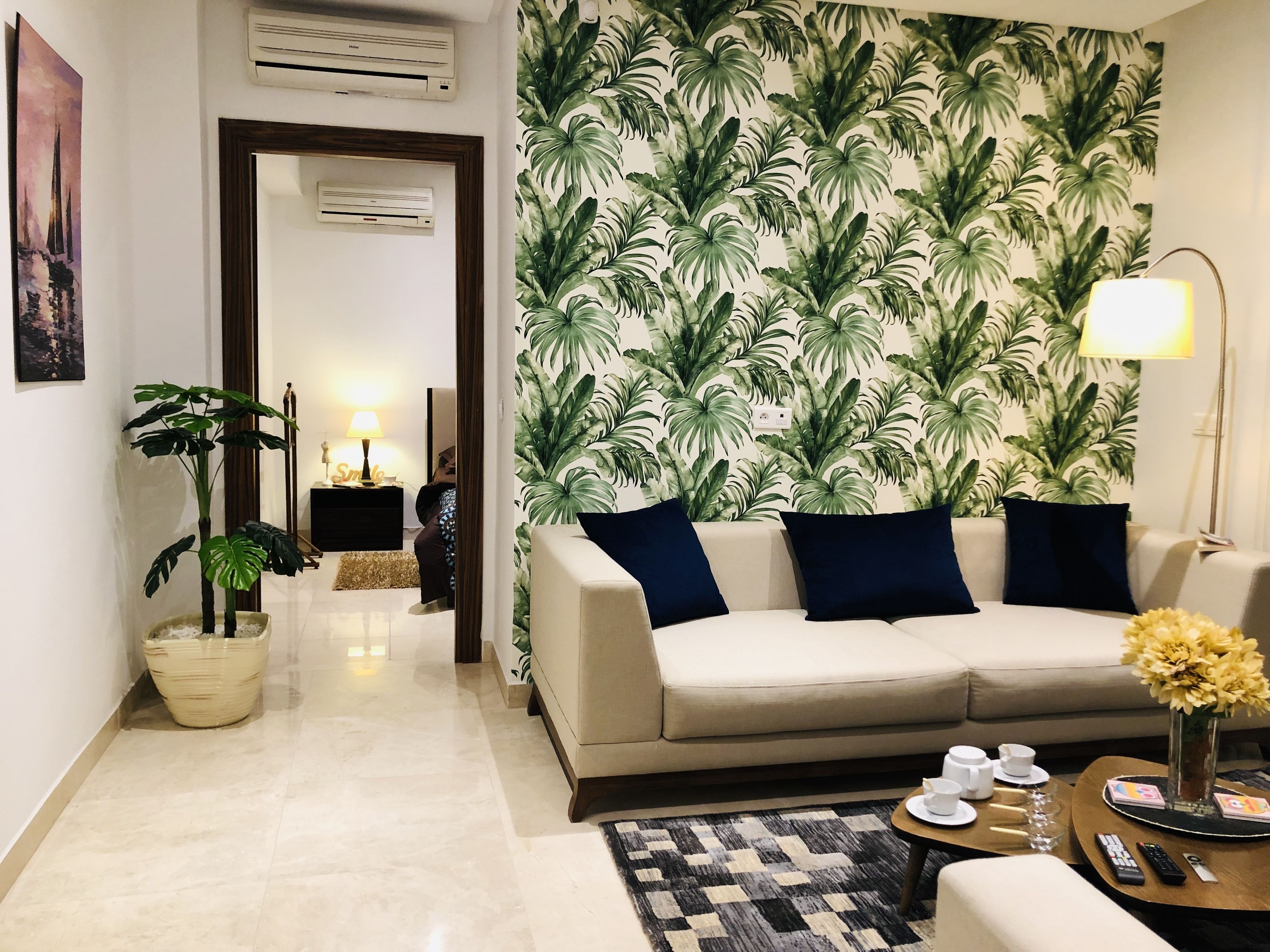 apartment | living room | 50-inch plasma tv with digital channels, tv, netflix